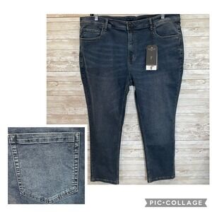 NWT NYC The Perfect Jean Mens 42x28 Jeans Slim Fit Blue Medium Wash Stretch NEW